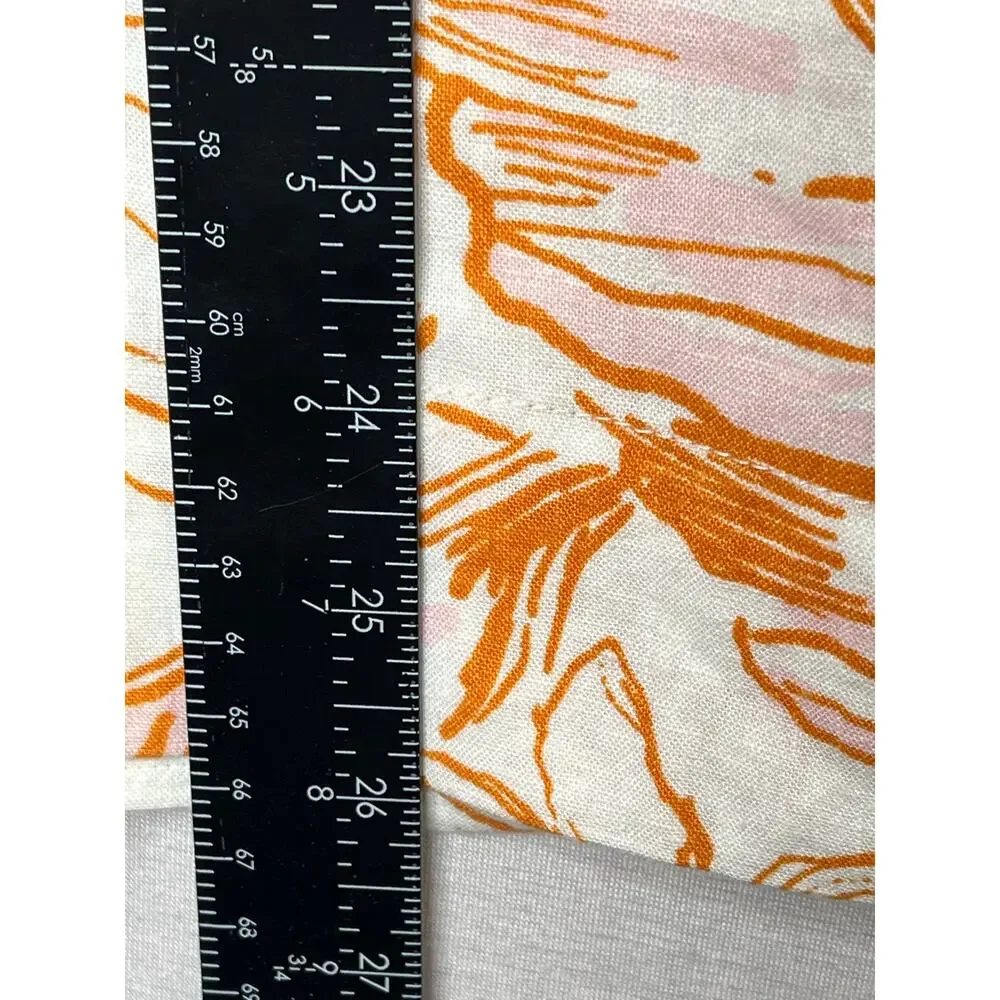 Joie linen blend wide leg pull on floral pants, cream/orange, size S, EUC - Picture 7 of 8